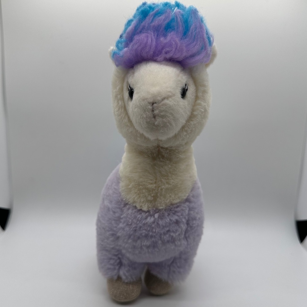 Aurora Llama Plush Stuffed Animal Toy Purple Blue Hair‎ Cute Soft 9"
